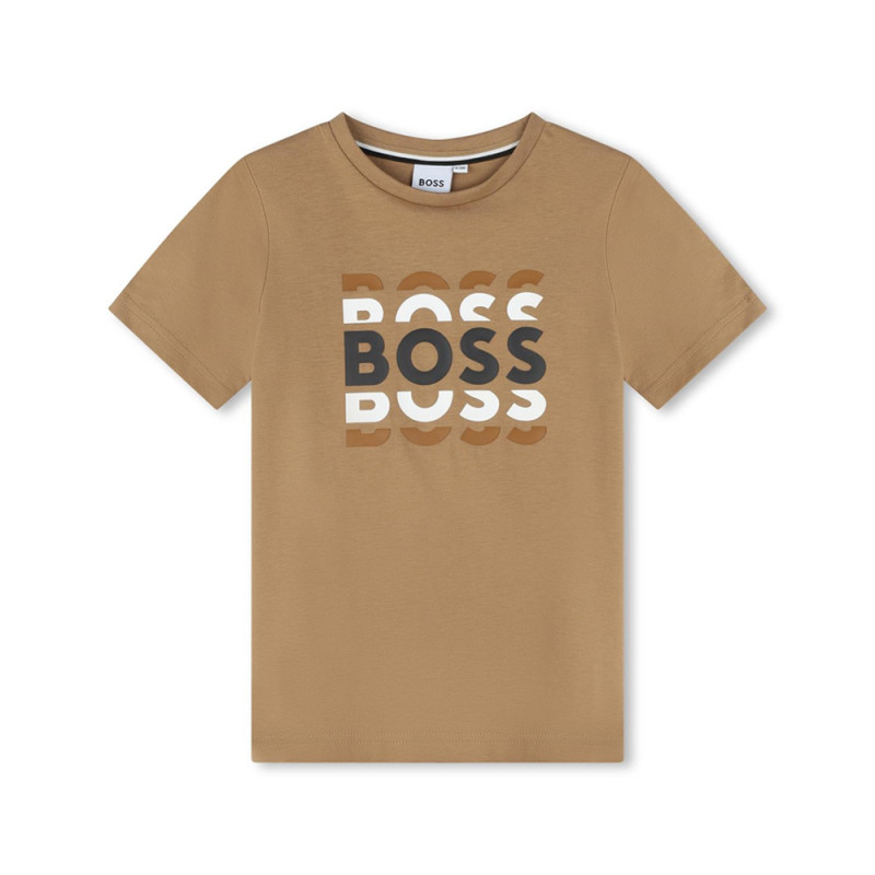 T-SHIRT MARRON BOSS ENFANT MANCHES COURTES