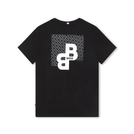 T-SHIRT NOIR BOSS ENFANT MANCHES COURTES