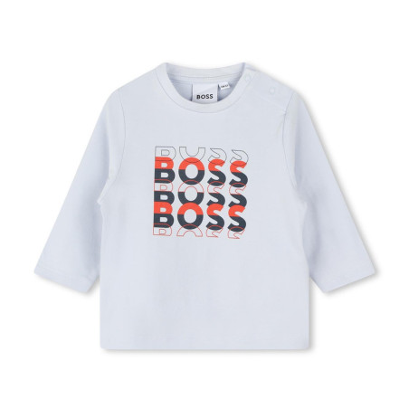 T-SHIRT BLEU CIEL BOSS BÉBÉ À MANCHES LONGUES