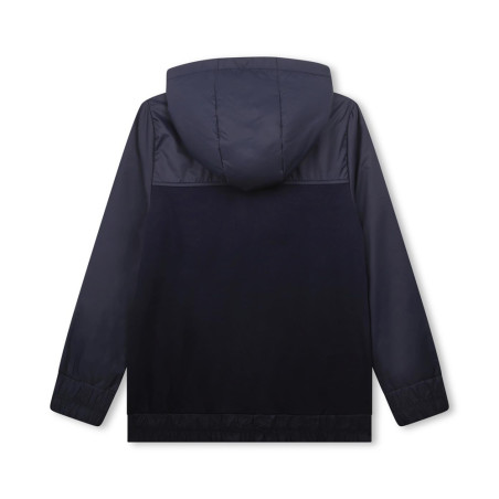 CARDIGAN ZIPPÉ EN BI-MATIÈRE