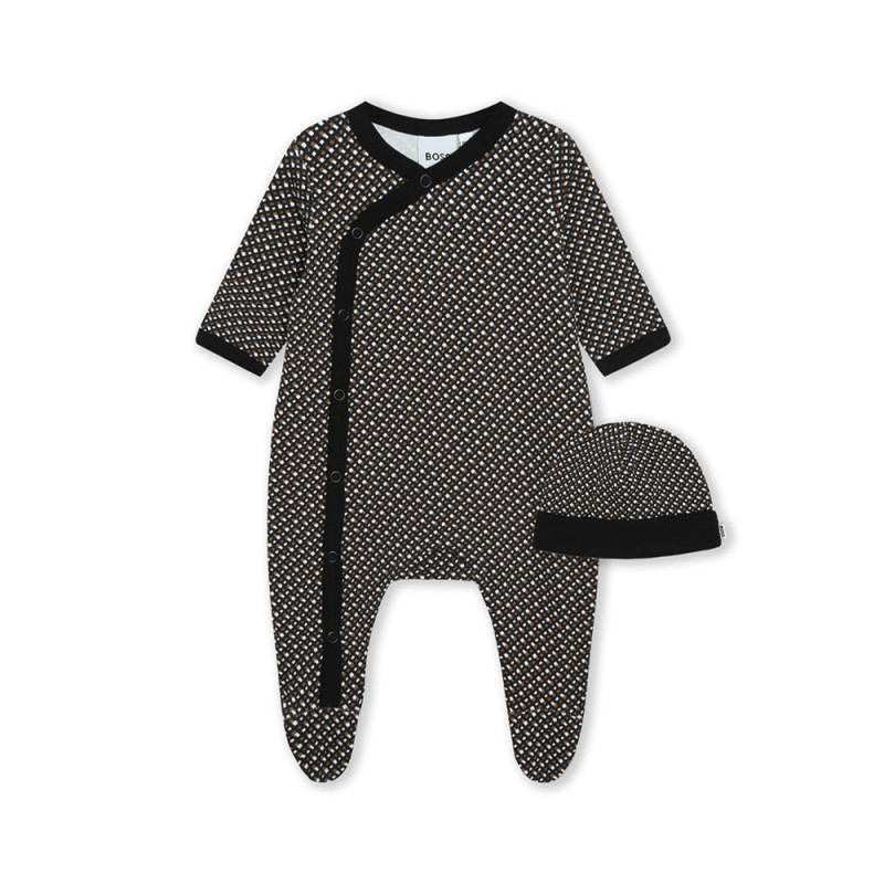 ENSEMBLE PYJAMA ET BONNET NOIR BOSS BÉBÉ