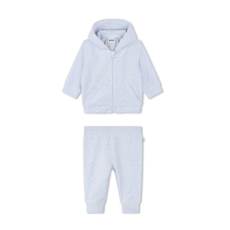 ENSEMBLE DE JOGGING BLEU CIEL EN VELOURS BOSS BÉBÉ