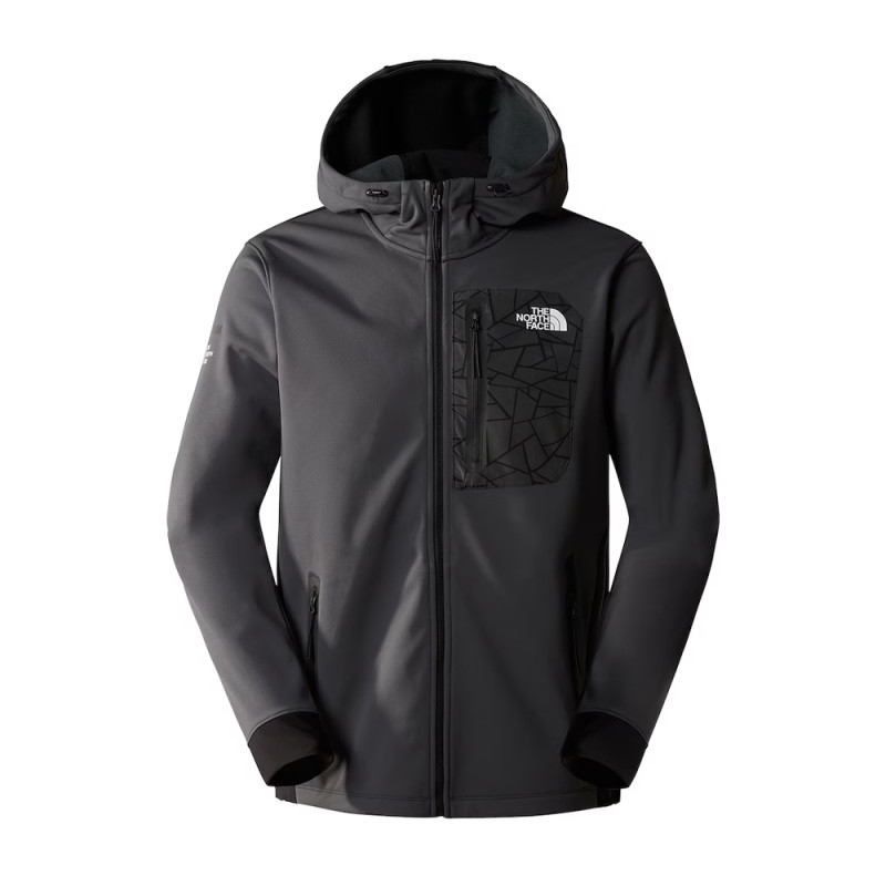 VESTE ZIPPÉE À CAPUCHE GRISE THE NORTH FACE LAB SOFTSHELL ASPHALT AVEC POCHES ZIPPÉES