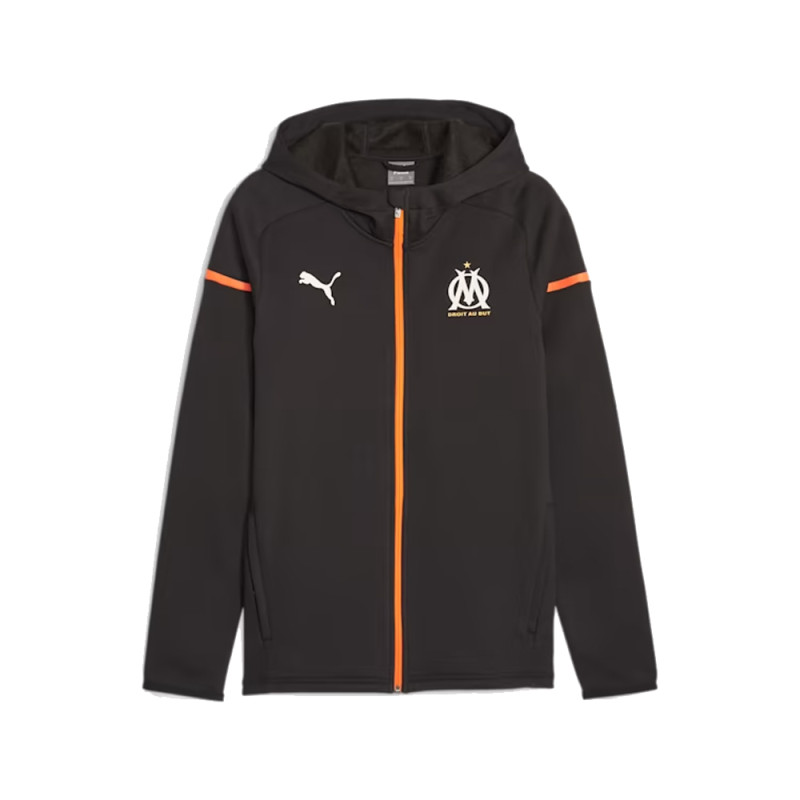 VESTE À CAPUCHE CASUALS PUMA OLYMPIQUE DE MARSEILLE NOIRE