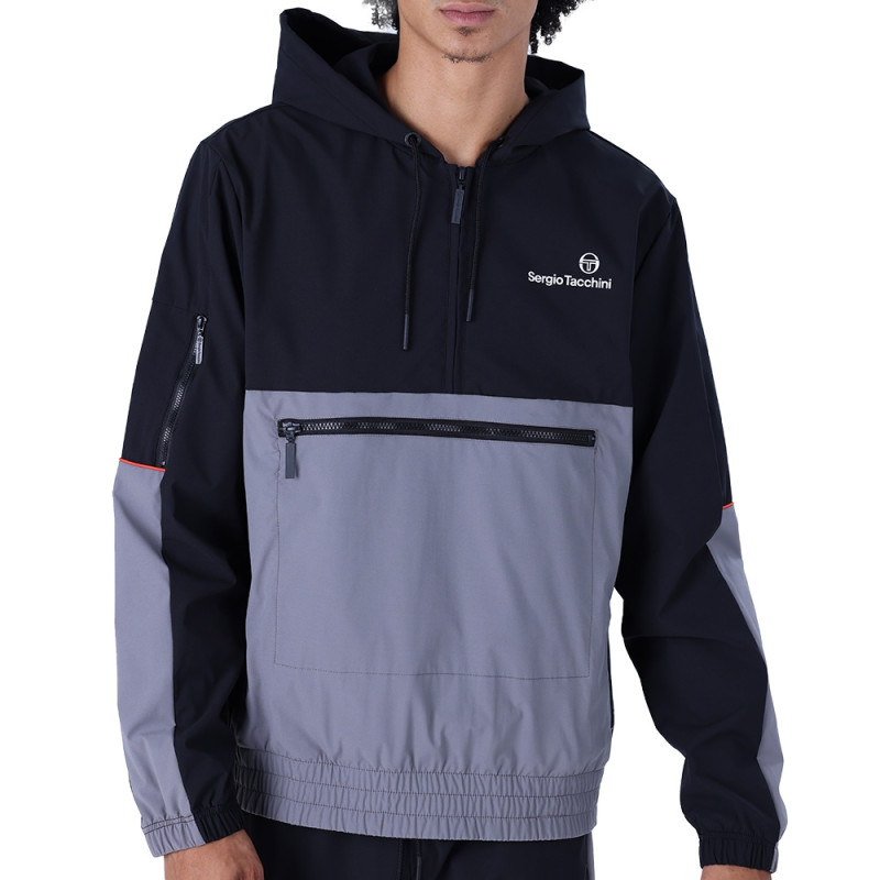 SWEAT À CAPUCHE ZIPPÉ SERGIO TACCHINI OPEN NOIR ET GRIS