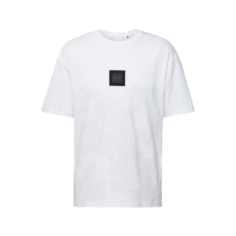 T-SHIRT BOSS TALBOA LOTUS 1 AVEC IMPRIMÉ CAMOUFLAGE ET BADGE LOGO BLANC