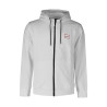 SWEAT ZIPPÉ HUGO DORNEOL À CAPUCHE EN MOLLETON BLANC AVEC LOGO ENCADRÉ