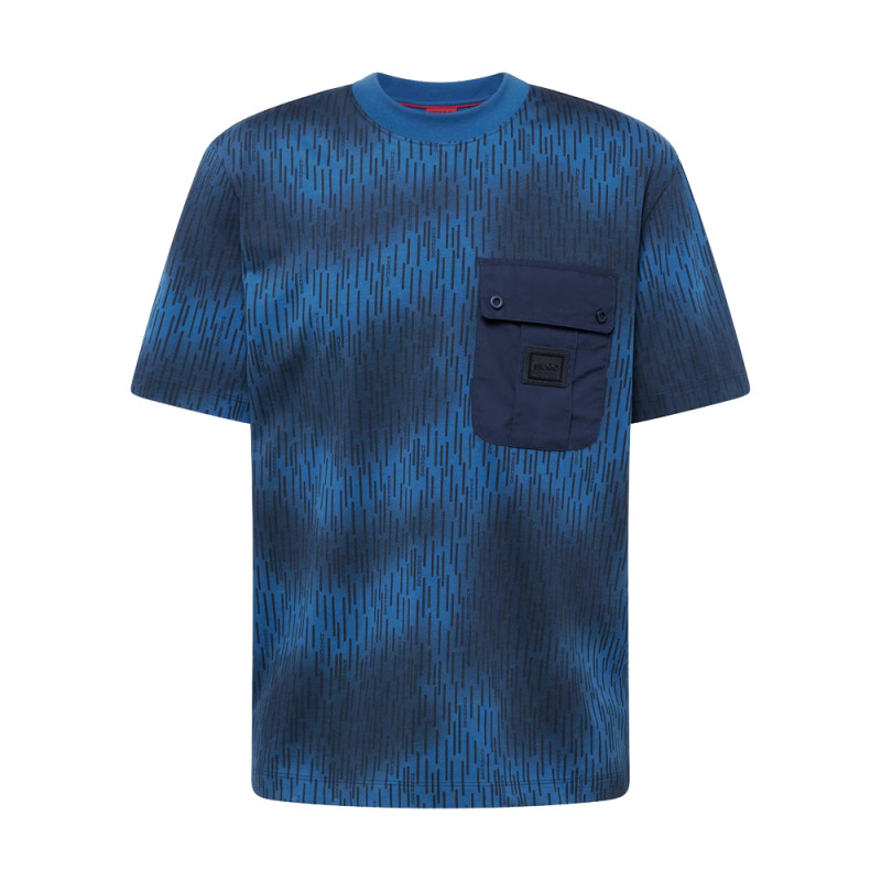 T-SHIRT DENGDUANG HUGO BLEU FONCÉ EN COTON A POCHE