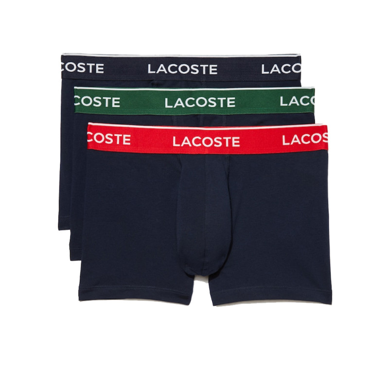 Lot De 3 Boxers Courts Lacoste Casual Marine Avec Ceinture Contrastée