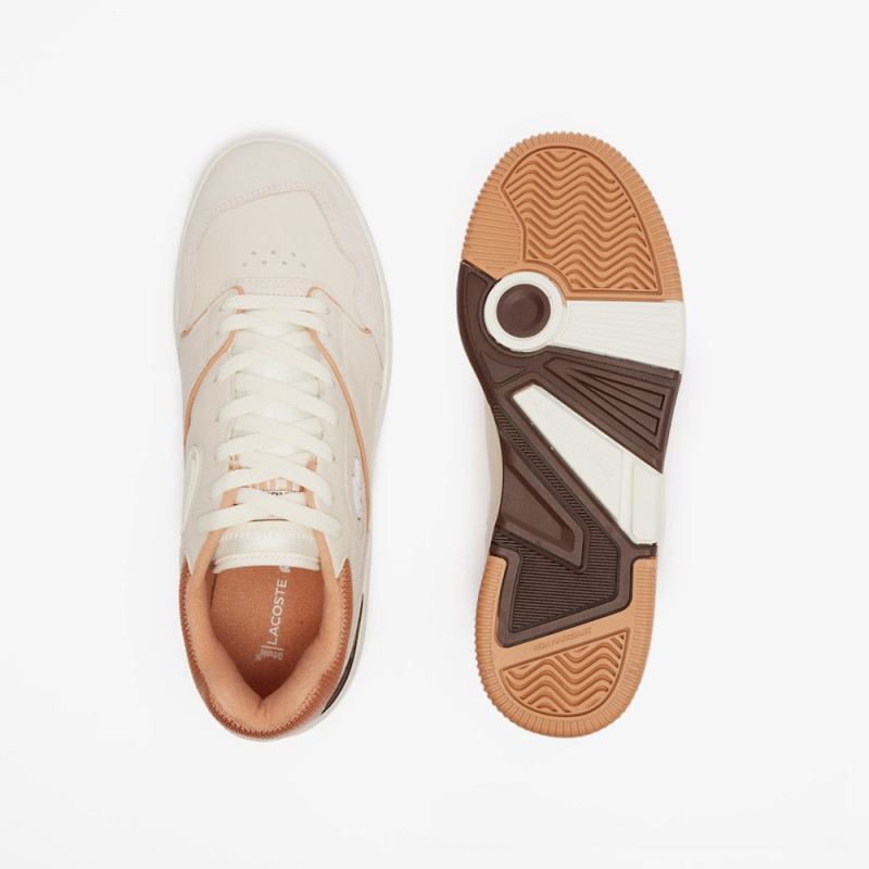 Baskets Lacoste LINESHOT en cuir Premium Beiges et Marrons Chez DMS