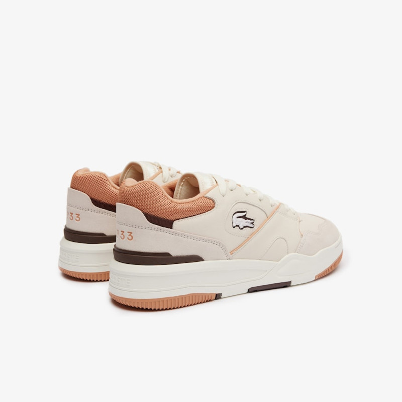 Baskets Lacoste LINESHOT en cuir Premium Beiges et Marrons Chez DMS