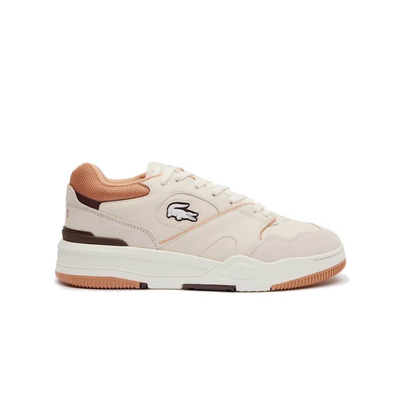 BASKETS LACOSTE LINESHOT EN CUIR PREMIUM BEIGES ET MARRONS