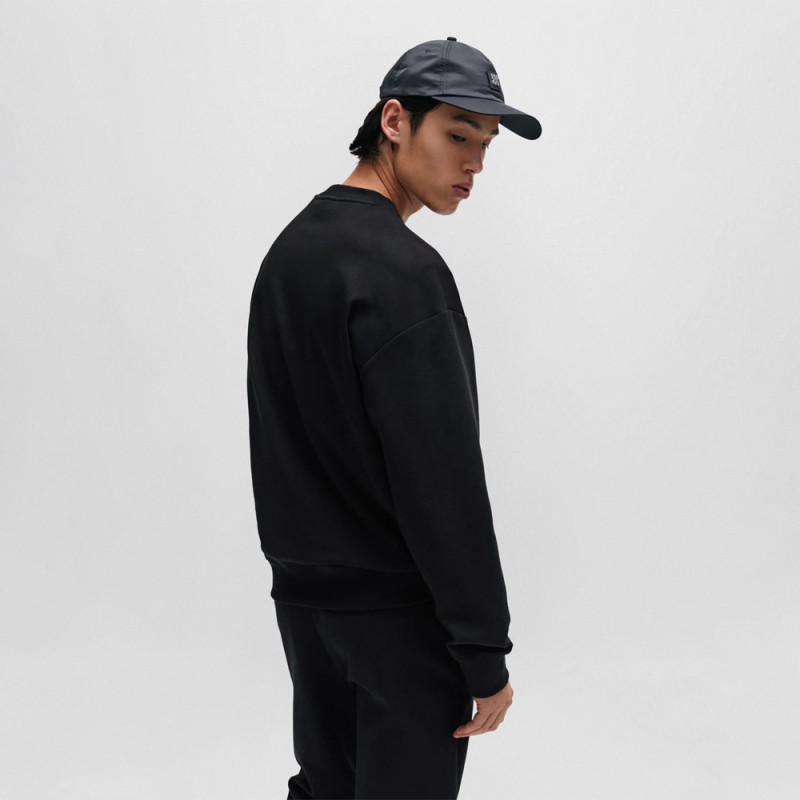 Sweat Hugo regular fit en coton stretch à logo revisité Chez DM'Sports