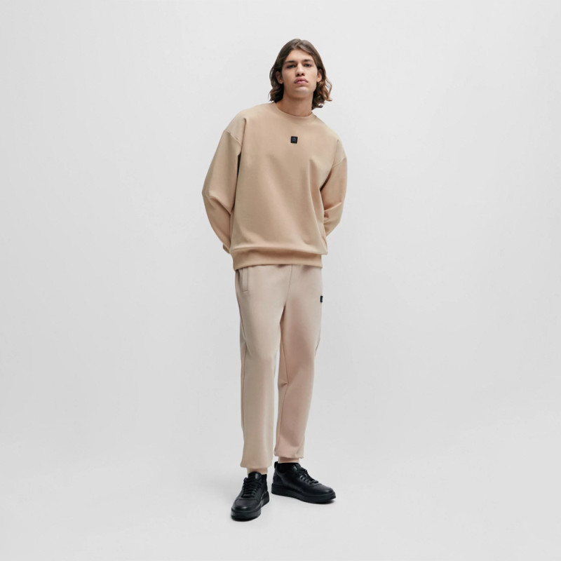 SWEAT EN COTON STRETCH À LOGO REVISITÉ