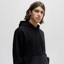 Sweat à capuche Hugo en coton stretch avec poche contrastante Chez DMS