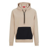 SWEAT À CAPUCHE RELAXED FIT HUGO BEIGE EN COTON STRETCH AVEC POCHE CONTRASTANTE DAULS