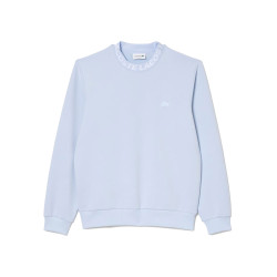 SWEATSHIRT LACOSTE EN DOUBLE-FACE À COL JACQUARD SIGLÉ BLEU CLAIR