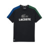 T-SHIRT LACOSTE TENNIS ULTRA-DRY COLOR-BLOCK IMPRIMÉ NOIR BLEU ET VERT