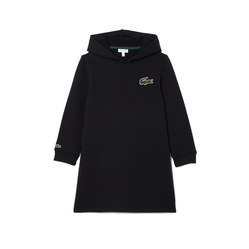 ROBE SWEATSHIRT À CAPUCHE NOIR ENFANT EN MOLLETON DE COTON