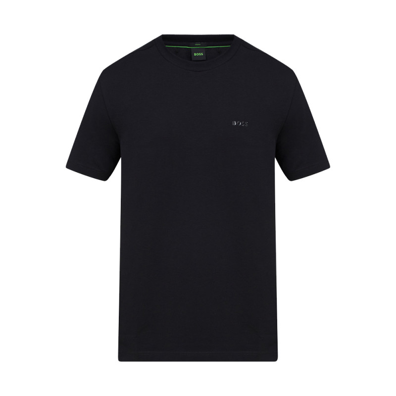T-SHIRT BOSS TEE NOIR REGULAR FIT EN COTON STRETCH AVEC LOGO CONTRASTANT NOIR