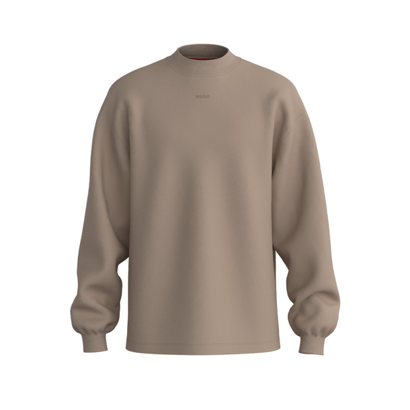 T-SHIRT HUGO RELAXED FIT BEIGE À MANCHES LONGUES ET LOGO IMPRIMÉ DAPOSO