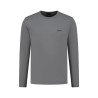 T-SHIRT REGULAR FIT EN COTON STRETCH BOSS GRIS AVEC LOGO CONTRASTANT TEE LONG
