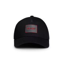 CASQUETTE NOIRE EN TWILL DE COTON HUGO AVEC ÉTIQUETTE LOGO JUDE-PL