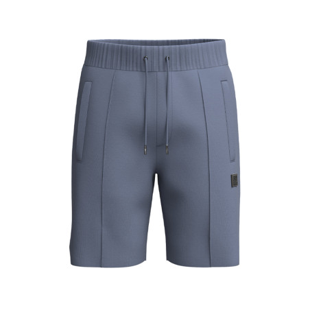 SHORT HUGO RELAXED FIT EN COTON STRETCH BLEU AVEC LOGO REVISITÉ DESORT