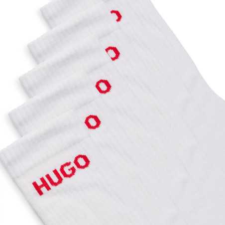 Lot de six paires de chaussettes mi-mollet Hugo à logo Chez DM'Sports