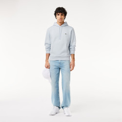 SWEATSHIRT À CAPUCHE HOMME LACOSTE EN COTON BIOLOGIQUE BLEU CLAIR