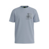 T-SHIRT REGULAR FIT EN COTON MÉLANGÉ BLEU BOSS AVEC MOTIF ARTISTIQUE SAISONNIER TEEBERO 2