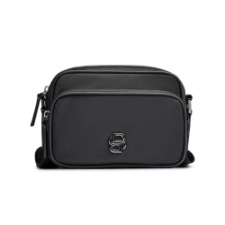 SAC PORTÉ CROISÉ BOSS NOIR AVEC FINITION DOUBLE MONOGRAMME COULEUR ACIER BB_EW_ZIP