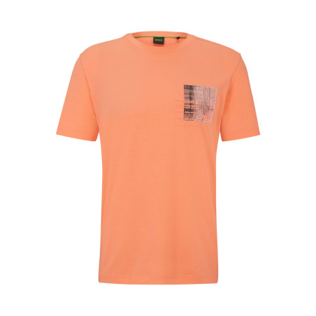 T-SHIRT REGULAR FIT EN COTON MÉLANGÉ ROUGE AVEC MOTIF ARTISTIQUE SAISONNIER TEEBERO 2