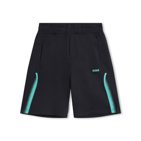 SHORT BLEU MARINE BOSS ENFANT LÉGER AVEC DÉCOUPES