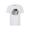 T-SHIRT BLANC HUGO RELAXED EN COTON À MOTIF ARTISTIQUE VOITURE DAMOTORO