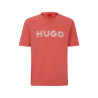 T-SHIRT HUGO ROUGE REGULAR FIT EN JERSEY DE COTON AVEC LOGO AU CROCHET DROCHET