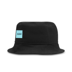 BOB HUGO NOIR EN TWILL DE COTON AVEC ÉTIQUETTE LOGO BLEUE LARRY-F