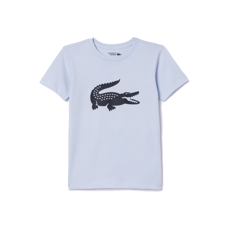 T-SHIRT GARÇON TENNIS LACOSTE SPORT CROCODILE OVERSIZE BLEU CLAIR