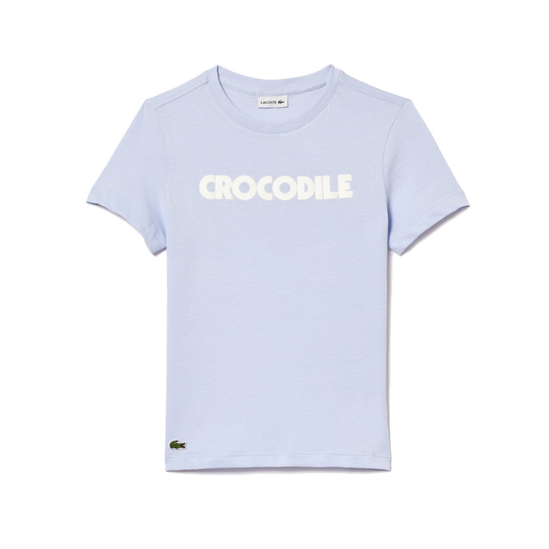 T-SHIRT LACOSTE ENFANT EN COTON IMPRIMÉ CROCODILE BLEU CLAIR