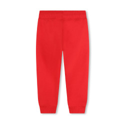 PANTALON DE JOGGING ENFANT HUGO EN MOLLETON GRATTÉ ROUGE