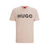 T-SHIRT HUGO ROSE REGULAR FIT AVEC LOGO IMPRIMÉ EN RÉSILLE NOIR DULIVIO_U242
