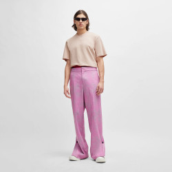 T-SHIRT ROSE CLAIR RELAXED FIT EN JERSEY DE COTON À LOGO IMPRIMÉ DAPOLINO HUGO