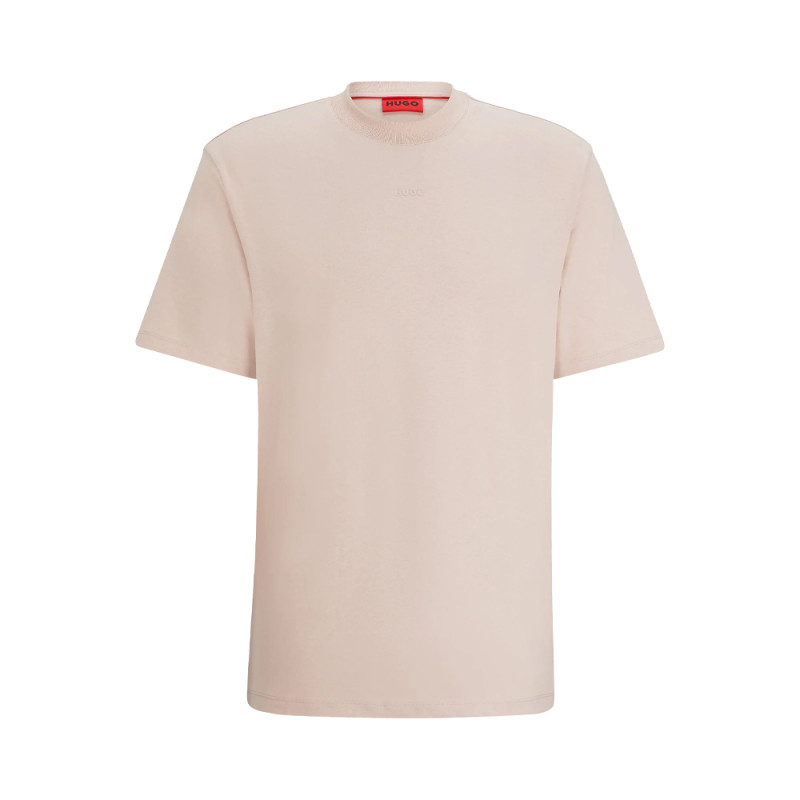 T-SHIRT ROSE CLAIR RELAXED FIT EN JERSEY DE COTON À LOGO IMPRIMÉ DAPOLINO HUGO