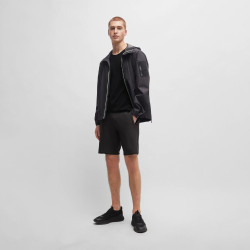 T-SHIRT NOIR REGULAR FIT BOSS EN JERSEY DE COTON AVEC LOGO EN MESH EN RELIEF TEE 12