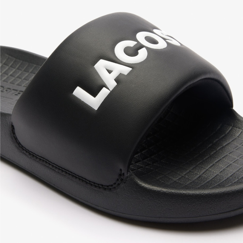 Claquettes Lacoste Serve Slide 1.0 Noires Chez DM'Sports Lyon