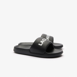 Claquettes Lacoste Serve Slide 1.0 Noires Chez DM'Sports Lyon