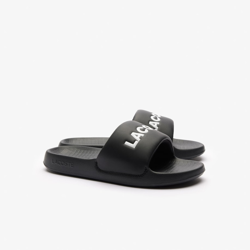 Claquettes Lacoste Serve Slide 1.0 Noires Chez DM'Sports Lyon