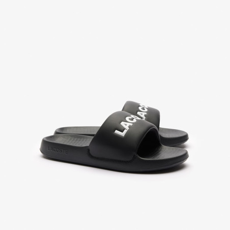 Claquettes Lacoste Serve Slide 1.0 Noires Chez DM'Sports Lyon