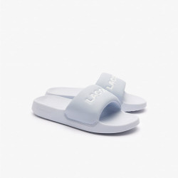CLAQUETTES LACOSTE BLEU CLAIR SERVE SLIDE 1. FEMME EN TISSU