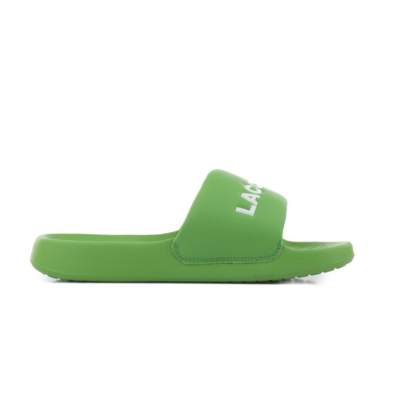 CLAQUETTES LACOSTE VERTES SERVE SLIDE 1. FEMME EN TISSU